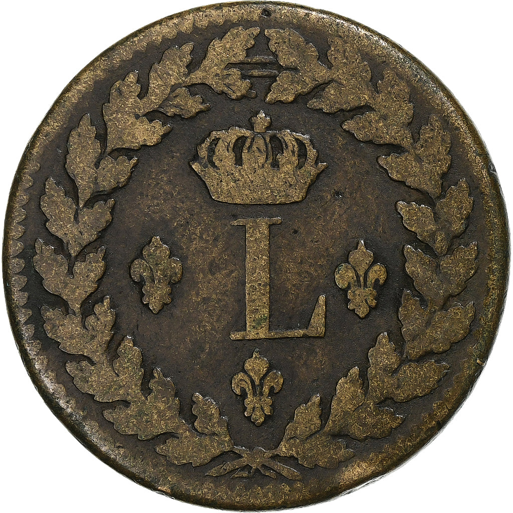 Francja, Louis XVIII, Décime., 1815., Strasbourg, Brązowy, VF(30-35)