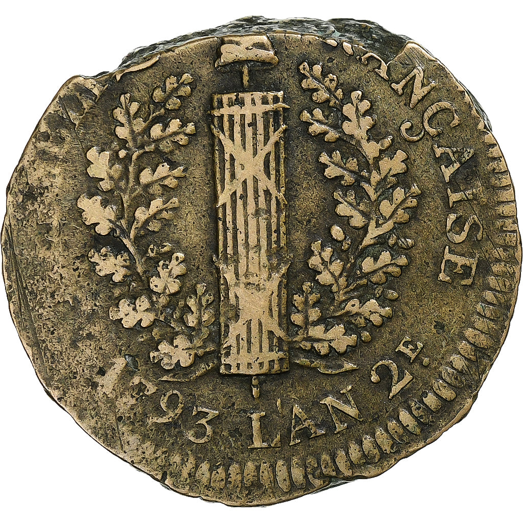 Frankreich, 5 Sols, Siège de Mayence, 1793 / An 2, Mayence, Métal de cloche