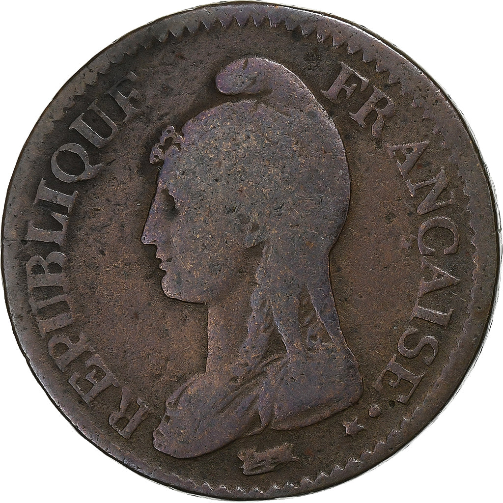 France, Decime, Dupré, AN 5, Paris, Cuivre, TB, Gadoury:187, KM:640