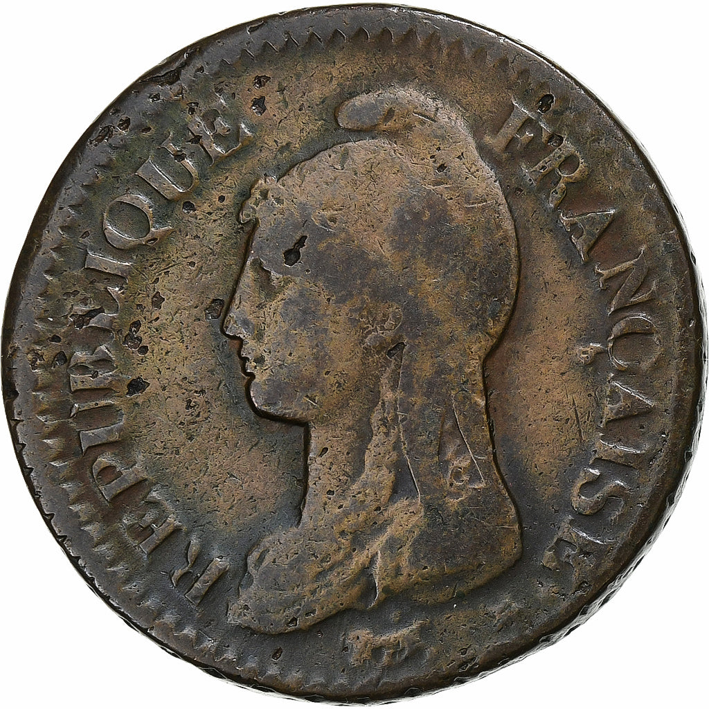 France, Decime, Dupré, AN 8/5, Metz, Copper, VF(30-35), Gadoury:187a