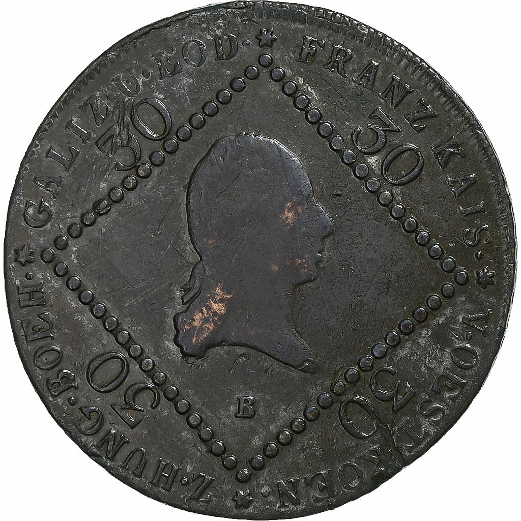 Oostenrijk, Franz I, 30 Kreuzer, 1807, Kremnica, Koper, FR+, KM:2149