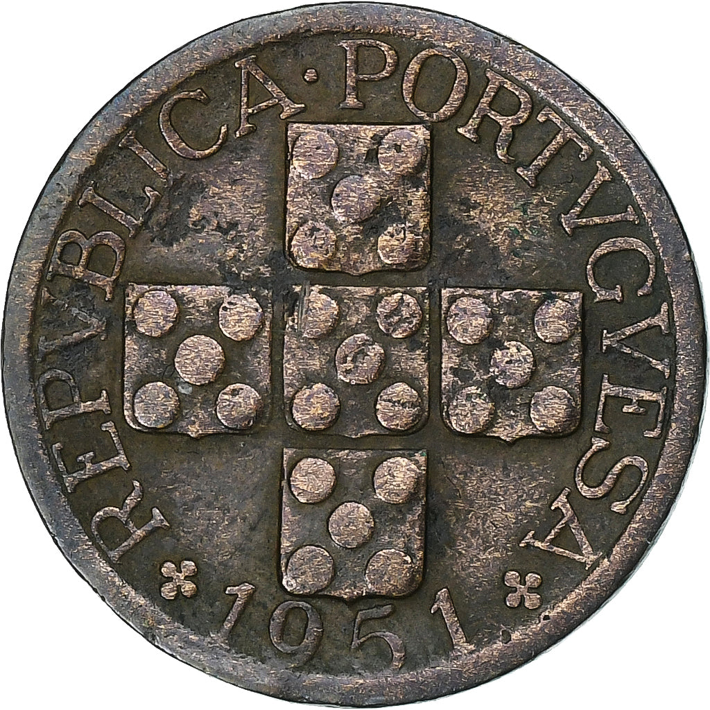 Portugal, 20 Centavos, 1951, Lisbon, Copper, VF(30-35), KM:584