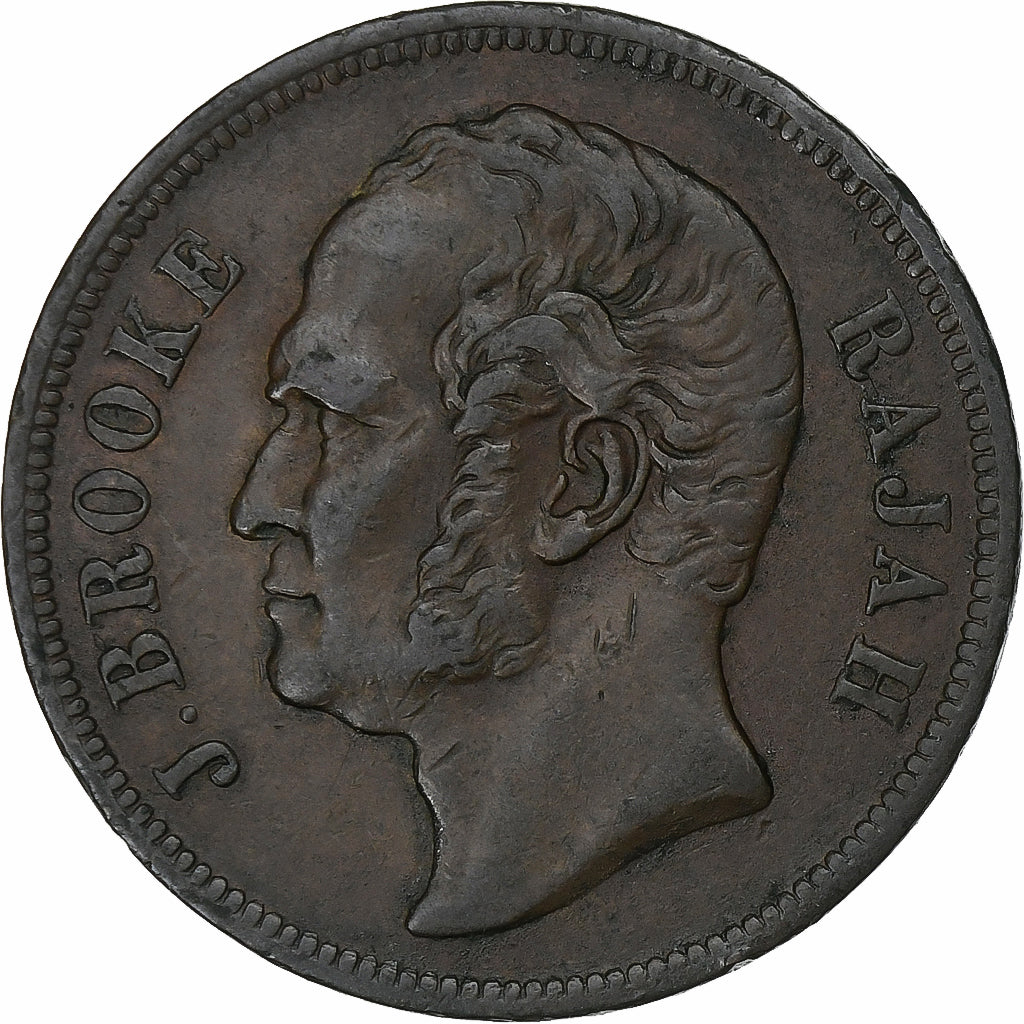 Sarawak, James Brooke Rajah, Cent, 1863, Heaton, Copper, EF(40-45), KM:3