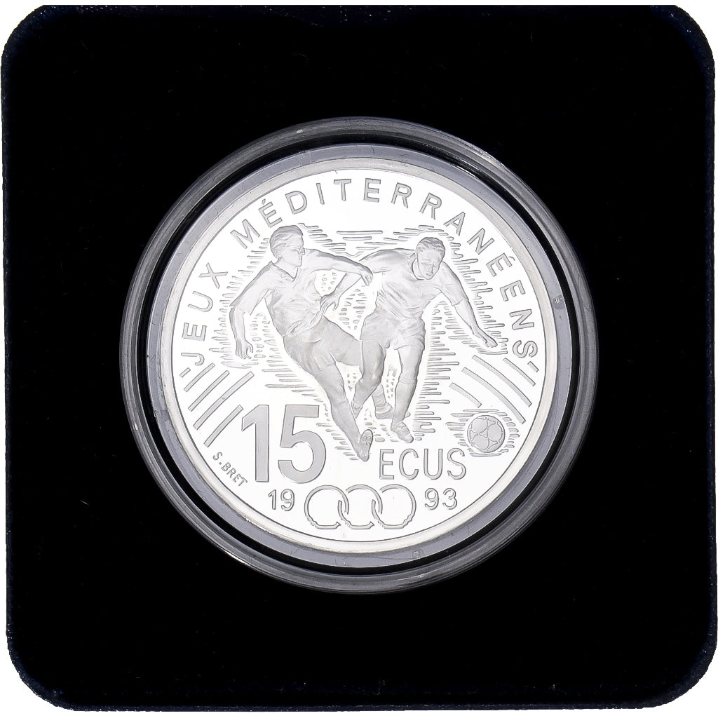 Francia, 100 Francs-15 Ecus, Jeux méditerranéens, foot, 1993, MDP, Prueba