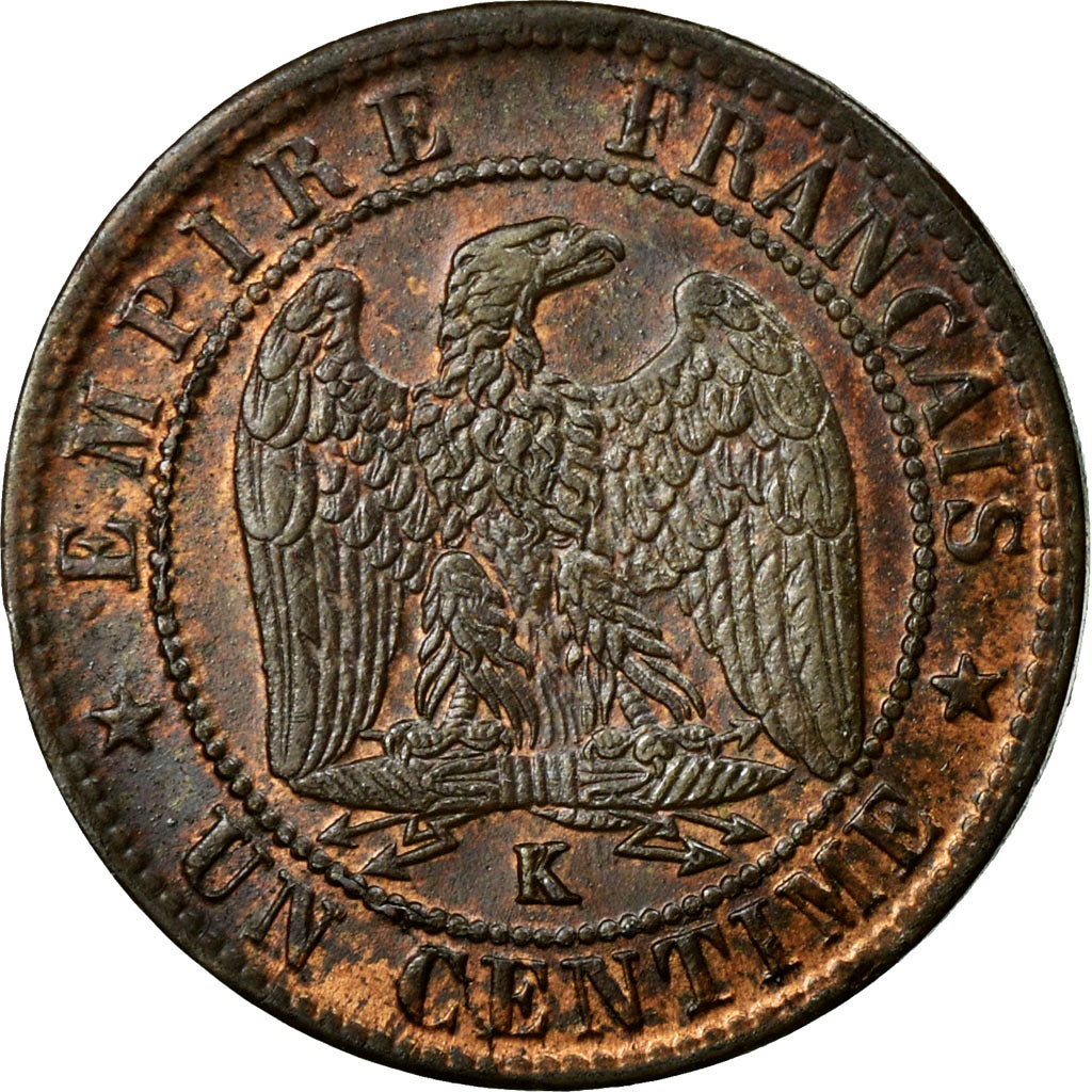 Coin, France, Napoleon III, Napoléon III, Centime, 1862, Bordeaux, AU(55-58)