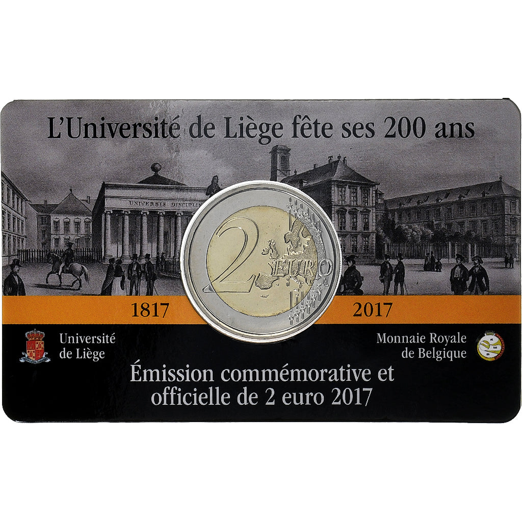 Belgium, 2 Euro, 200 Ans - Université de Liège, 2017, Brussels, Bi-Metallic