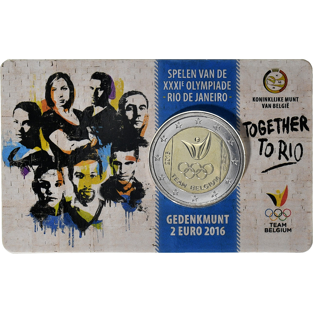 Belgio, 2 Euro, Summer Olympics Rio de Janeiro, 2016, Brussels, Bi-metallico