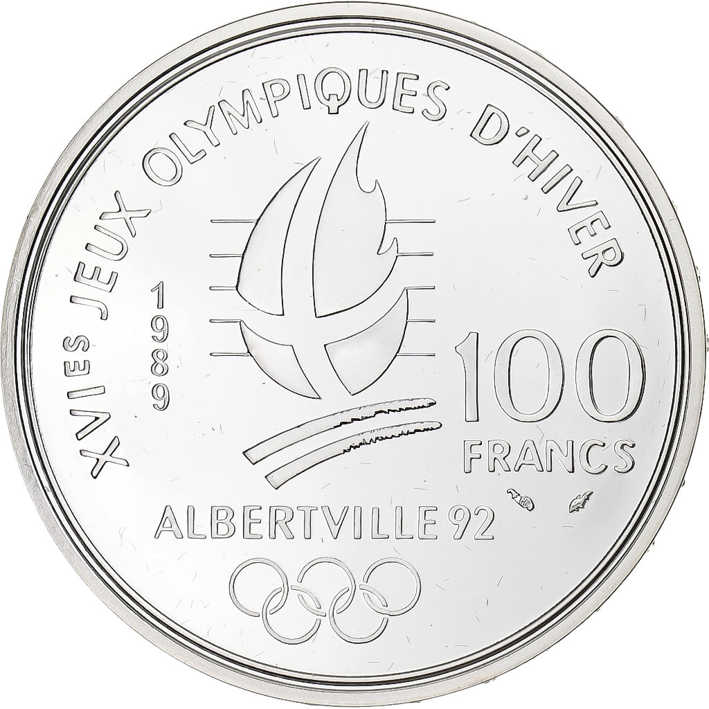 France, 100 Francs, Albertville - Patinage artistique, 1989, Monnaie de Paris