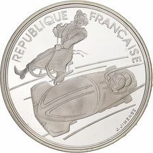 France, 100 Francs, Albertville - Bobsleigh, 1990, Monnaie de Paris, BE, Argent