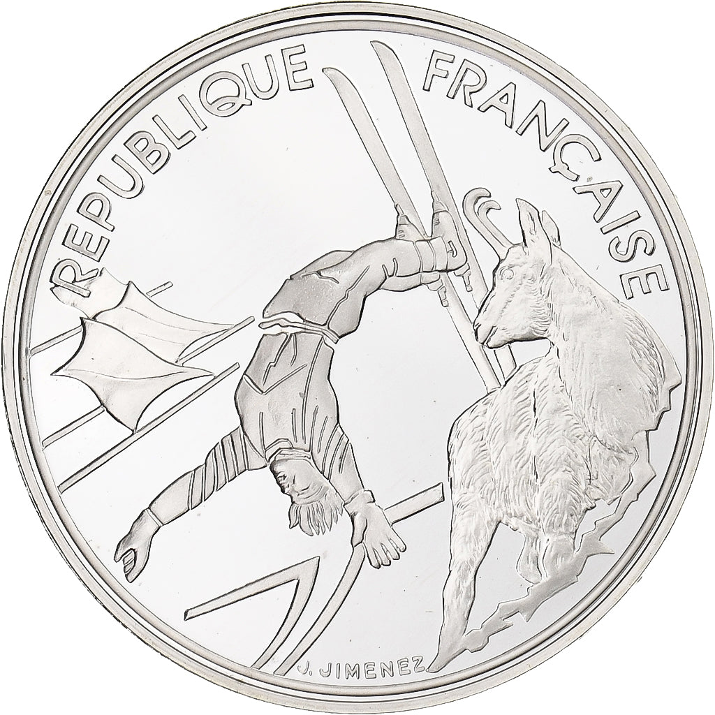 Francja, 100 Francs, Albertville - Ski acrobatique, 1990, Monnaie de Paris