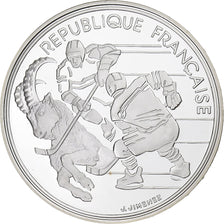 França, 100 Francs, Albertville - Hockey sur glace, 1991, Paris, Proof, Prata