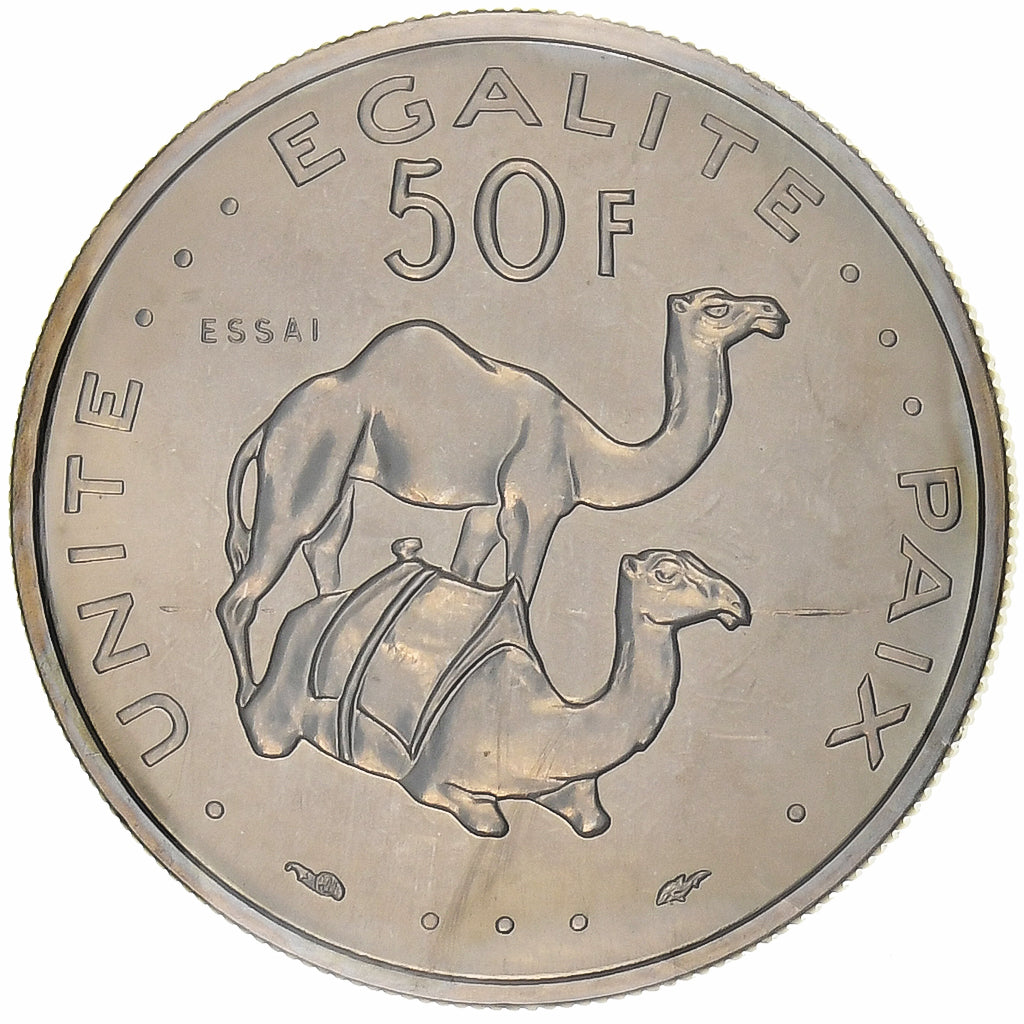Djibouti, 50 Francs, 1977, Monnaie de Paris, Pattern, Copper-nickel, MS(65-70)