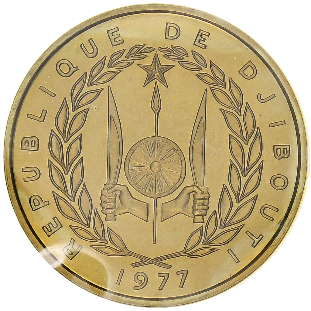 Djibouti, 20 Francs, 1977, Monnaie de Paris, Pattern, Aluminum-Bronze