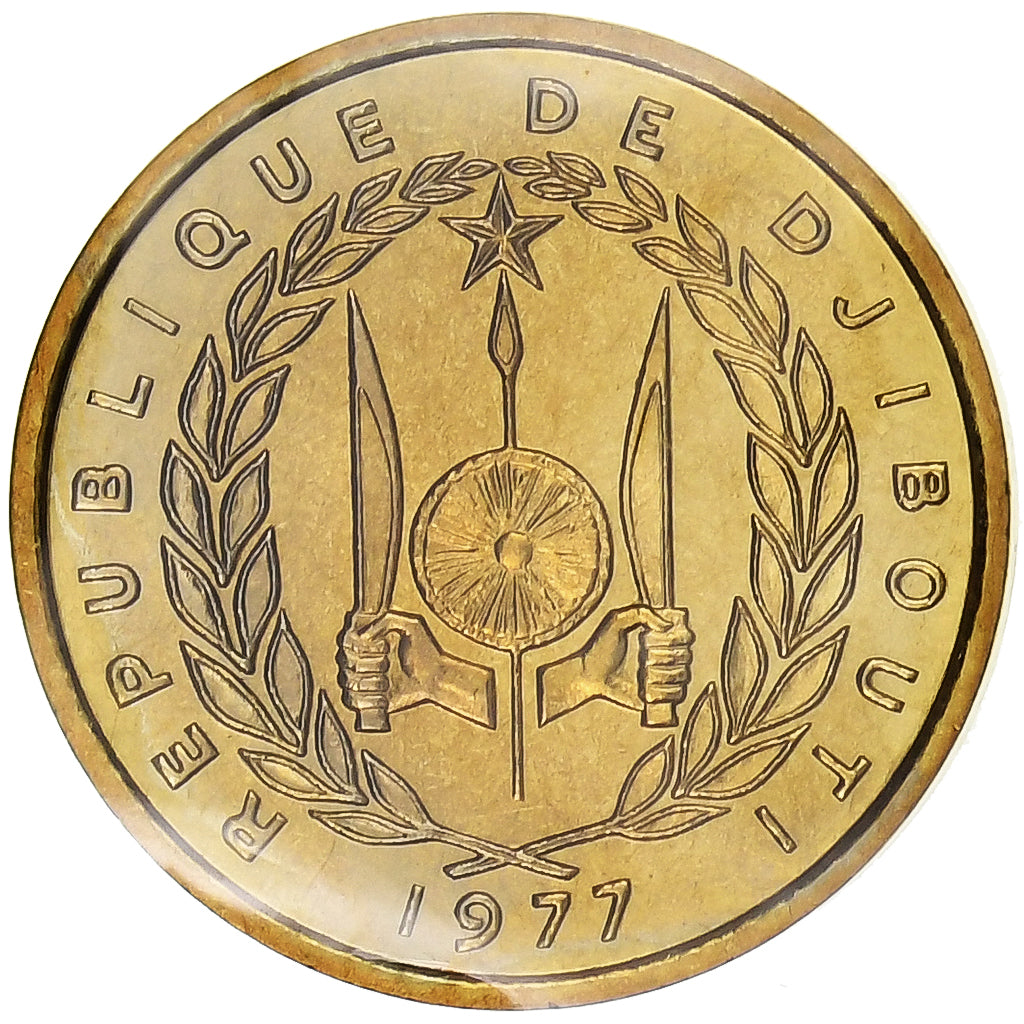 Djibouti, 10 Francs, 1977, Monnaie de Paris, Pattern, Aluminum-Bronze