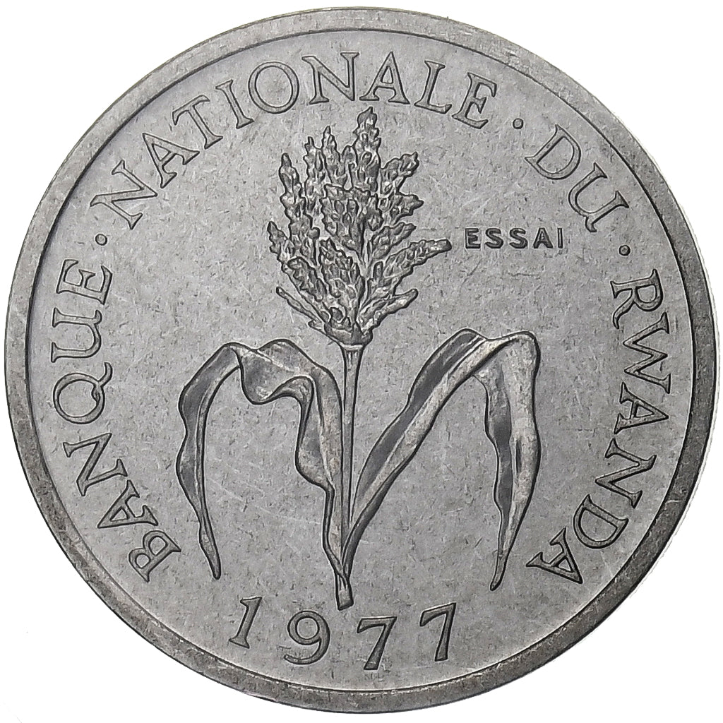 Ruanda, Franc, 1977, Monnaie de Paris, Pattern, Aluminium, MS(65-70), KM:E4