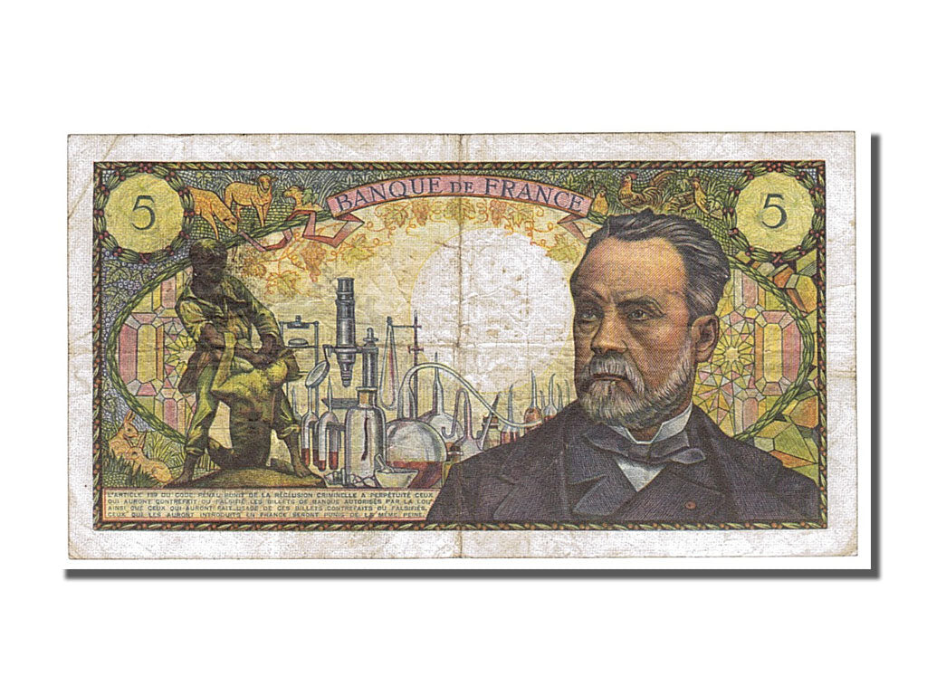 Billet, France, 5 Francs, 5 F 1966-1970 ''Pasteur'', 1968, 1968-08-01, TB+