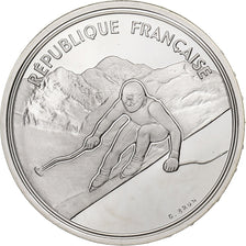 France, 100 Francs, Albertville - Ski Alpin, 1989, Paris, Proof, Silver