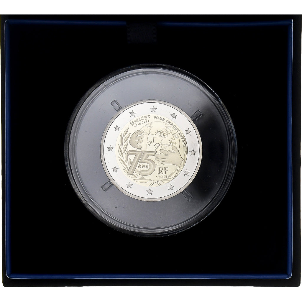 France, 2 Euro, 75 ans UNICEF, Proof, 2021, Monnaie de Paris, Bi-Metallic