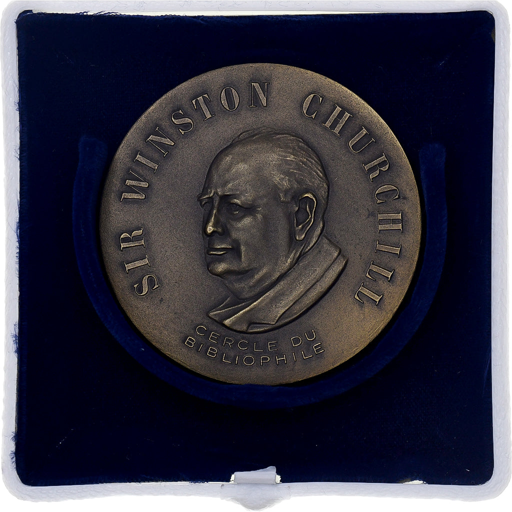 França, medalha, Sir Winston Churchill, Cercle du Bibliophile, Bronze