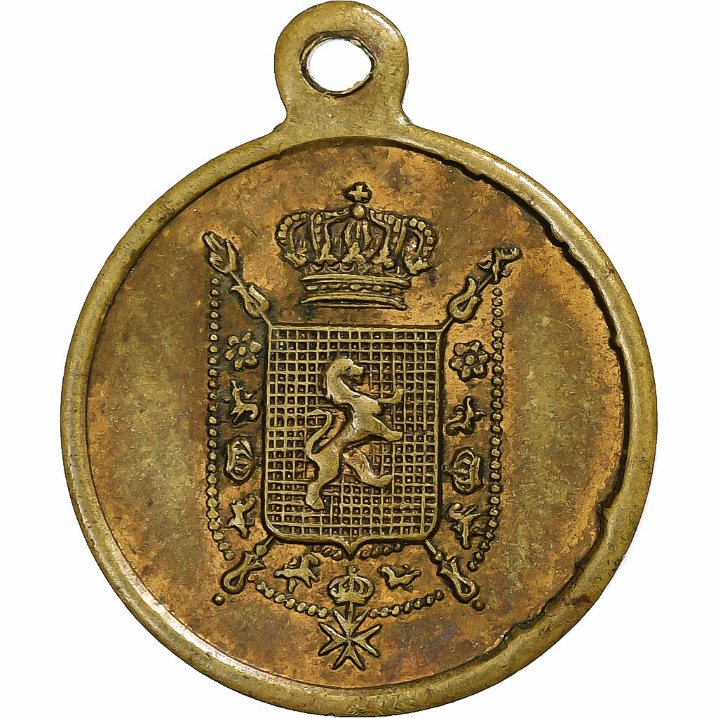 Bélgica, medalha, Léopold II, roi des Belges, Latão, AU(50-53)