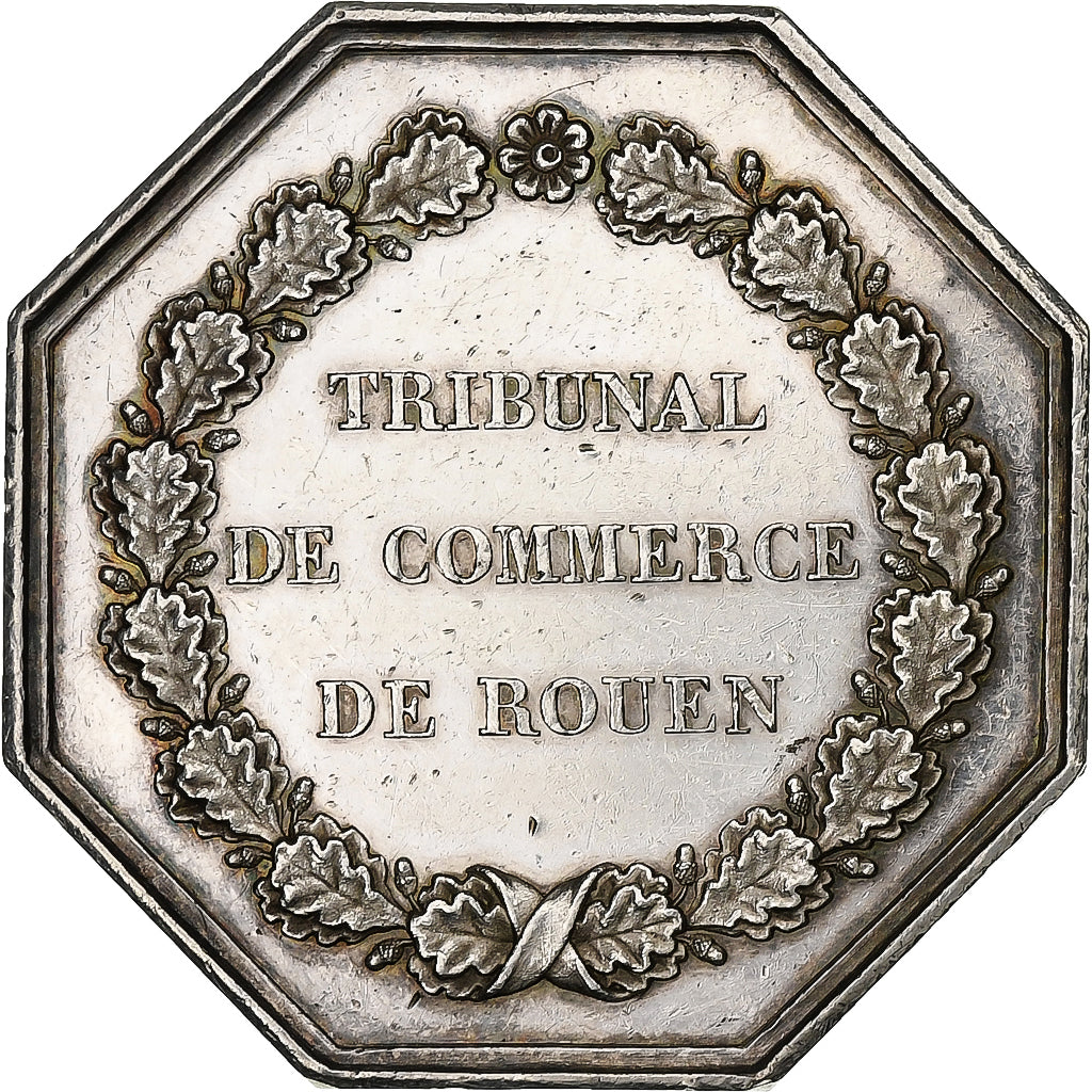 France, Jeton, Tribunal de Commerce de Rouen, 1832, Argent, SUP, Barre