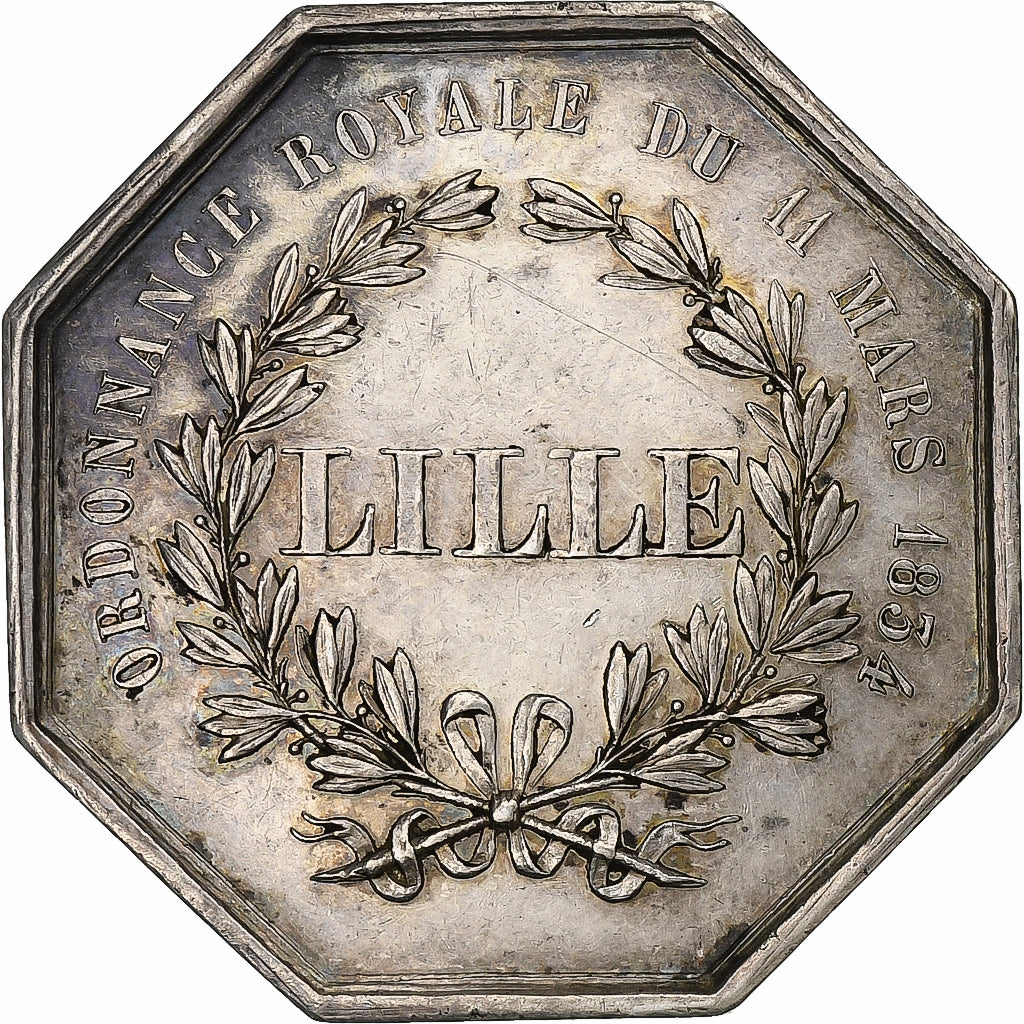 France, Jeton, Caisse d'épargne et de prévoyance de Lille, 1860, Argent, SUP+