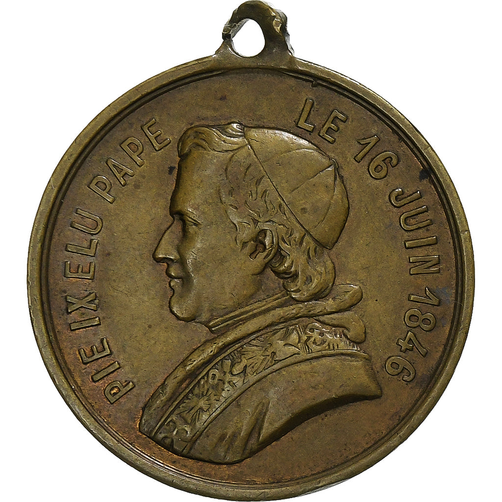 Vatican, Token, Pie IX, 1878, Brass, AU(50-53)