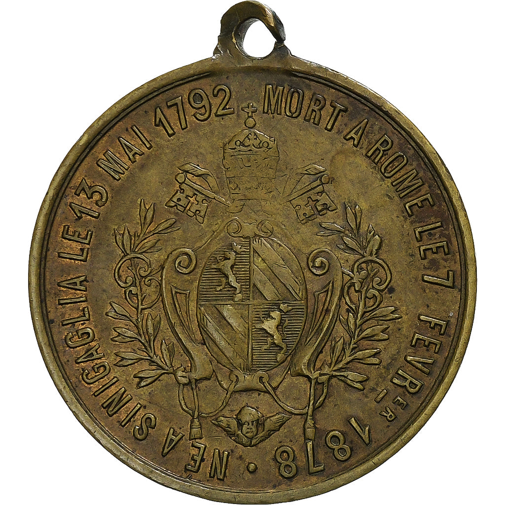 Vatican, Token, Pie IX, 1878, Brass, AU(50-53)