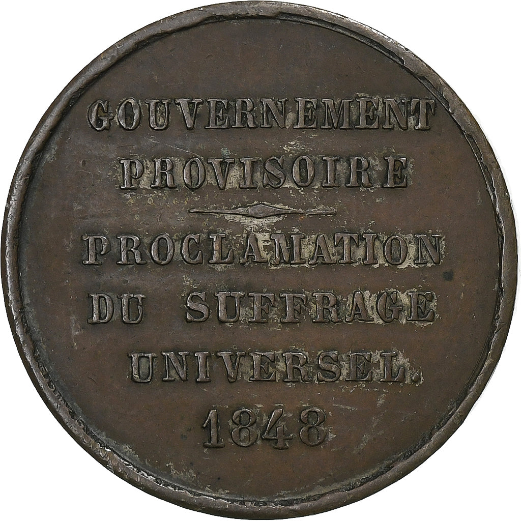 Francia, ficha, Ledru-Rollin, Suffrage universel, 1848, Rame, BB