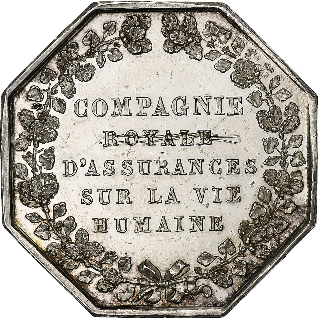 France, Token, Compagnie royale d'assurances à Paris, 1830, Silver, Desnoyers