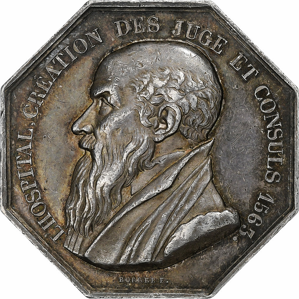 France, Jeton, Michel de L'Hospital, Code de commerce, 1808, Argent, SUP, Borrel