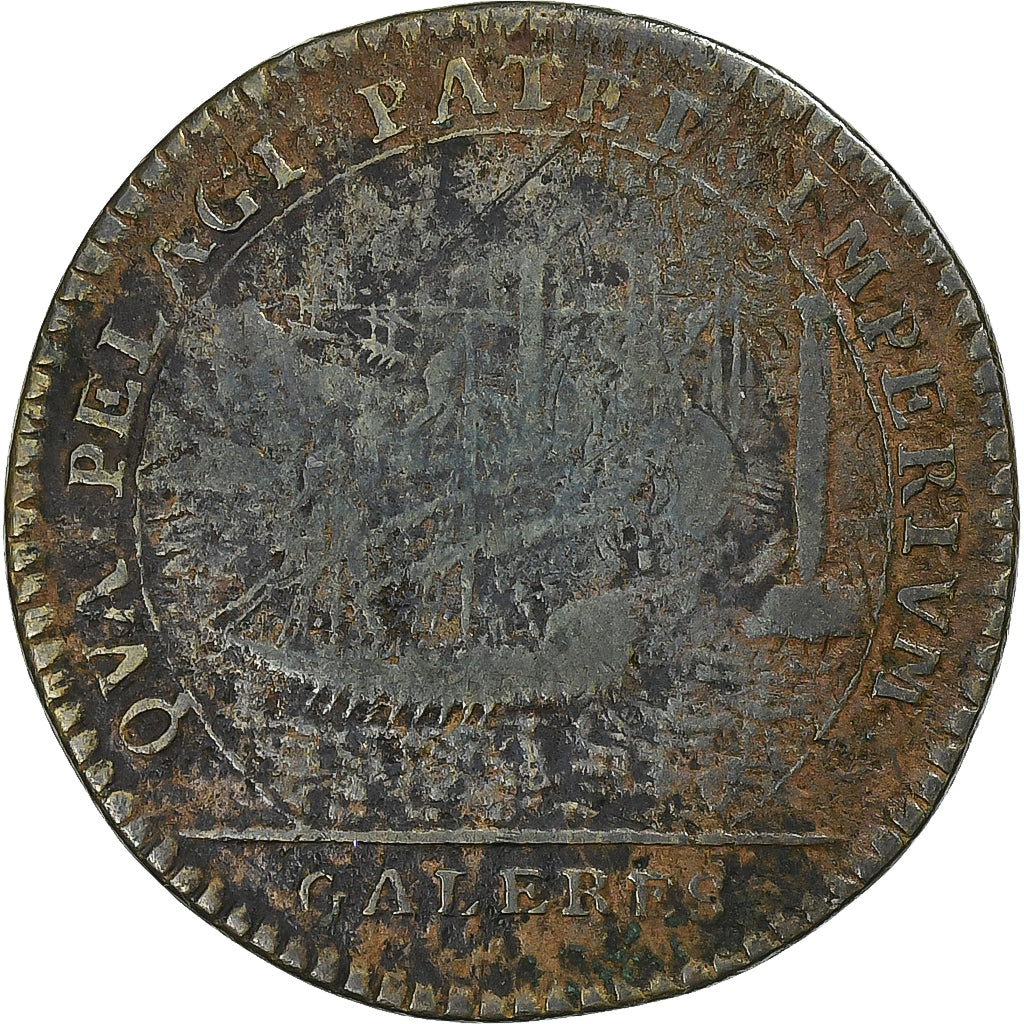Frankreich, betaalpenning, Louis XIV, Marine, Galères Royales, Kupfer, SGE+
