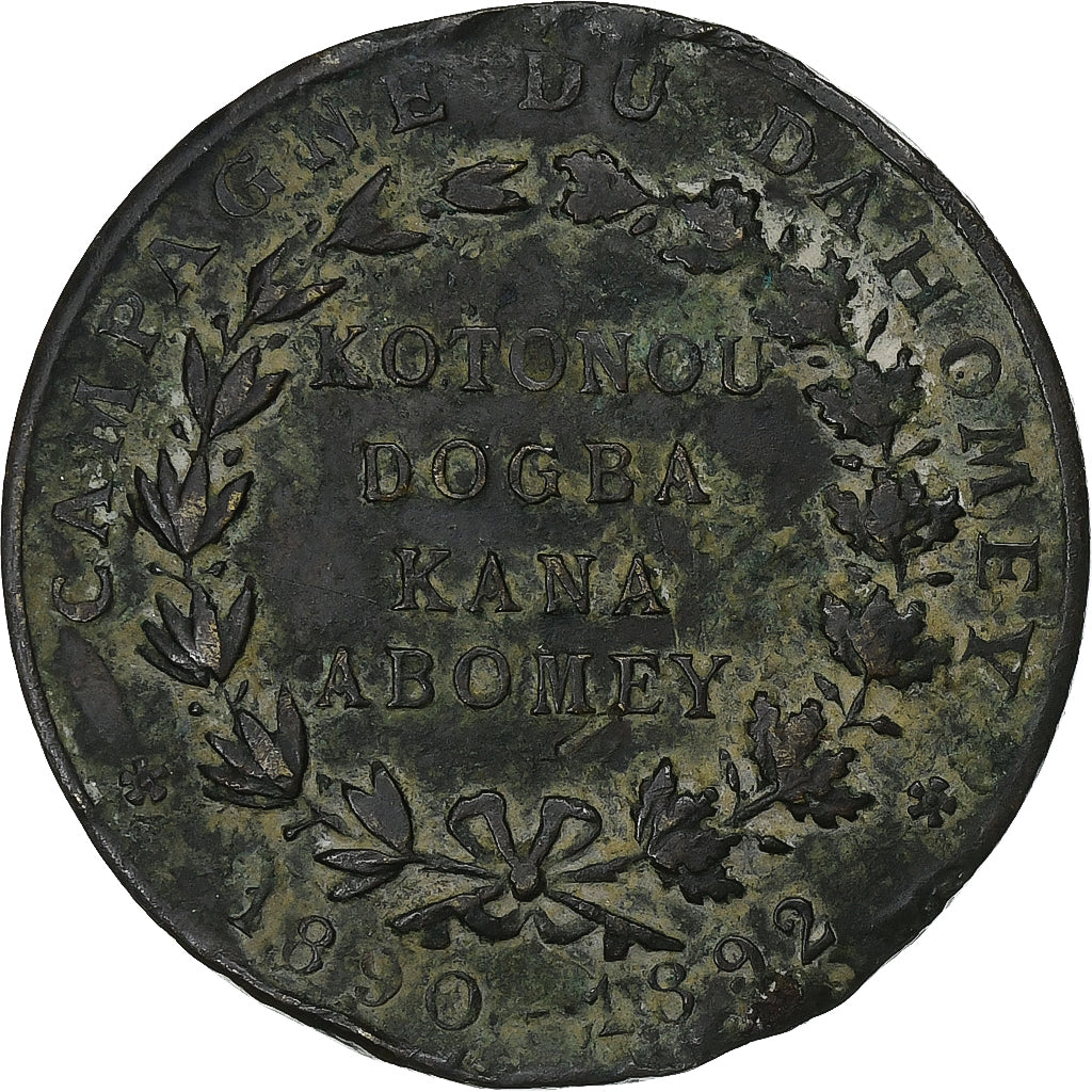 France, Token, Campagne du Dahomey, 1892, Copper, VF(30-35)