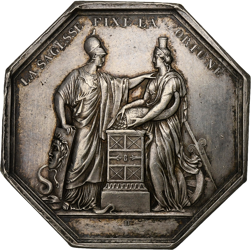 Francia, zeton, Banque de France, An VIII, Plata, MBC+