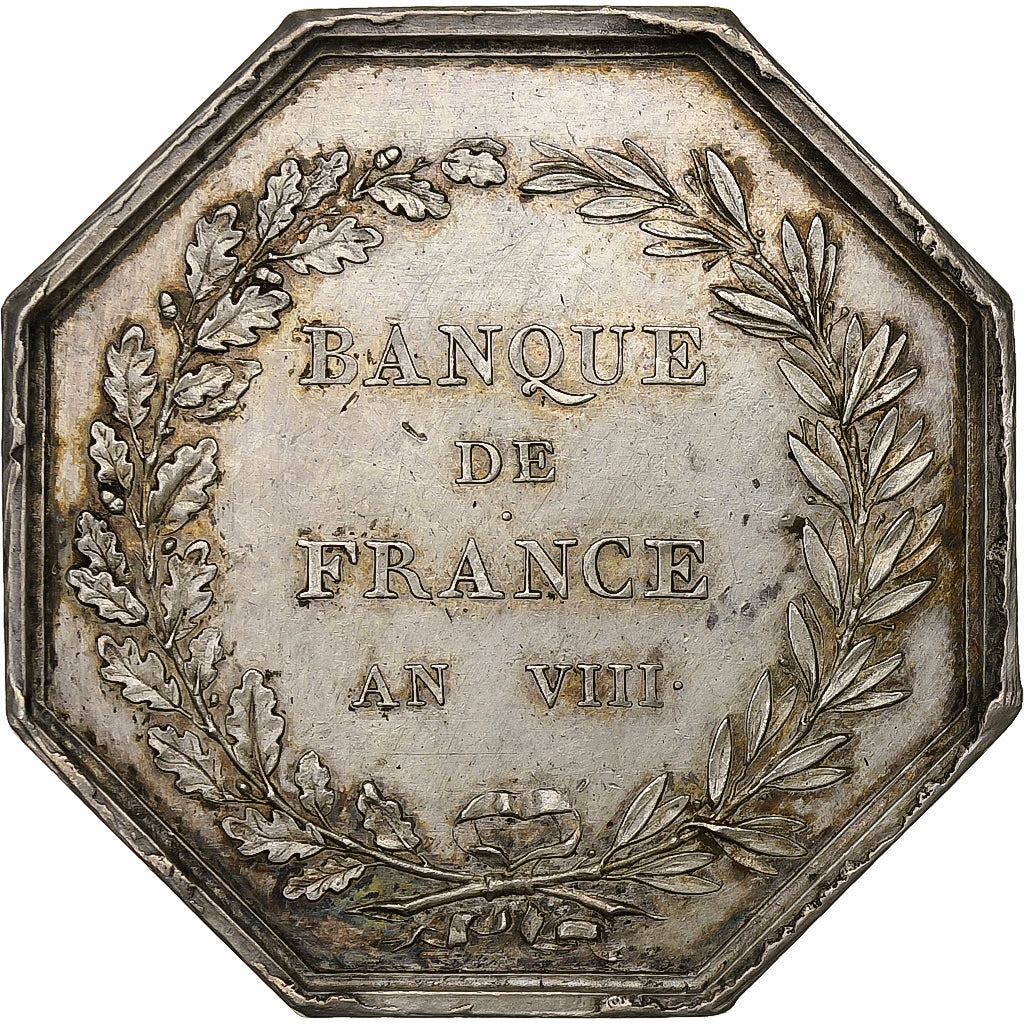 Francia, zeton, Banque de France, An VIII, Plata, MBC+