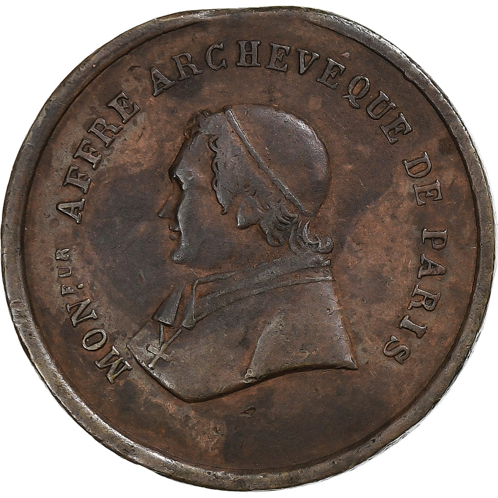 France, Token, Décès d'Affre, 1848, Copper, VF(30-35)