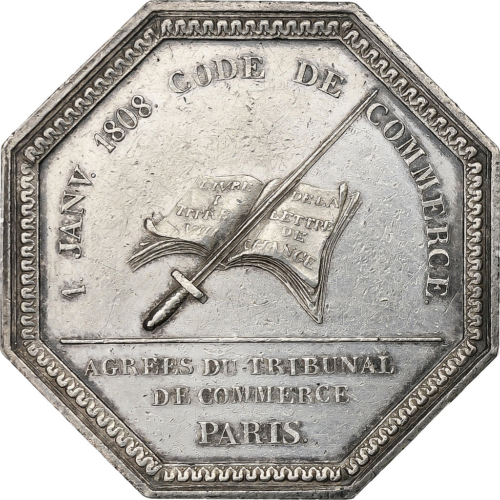 France, Token, Louis XVIII, Agréés du Tribunal de Commerce de Paris, Silver