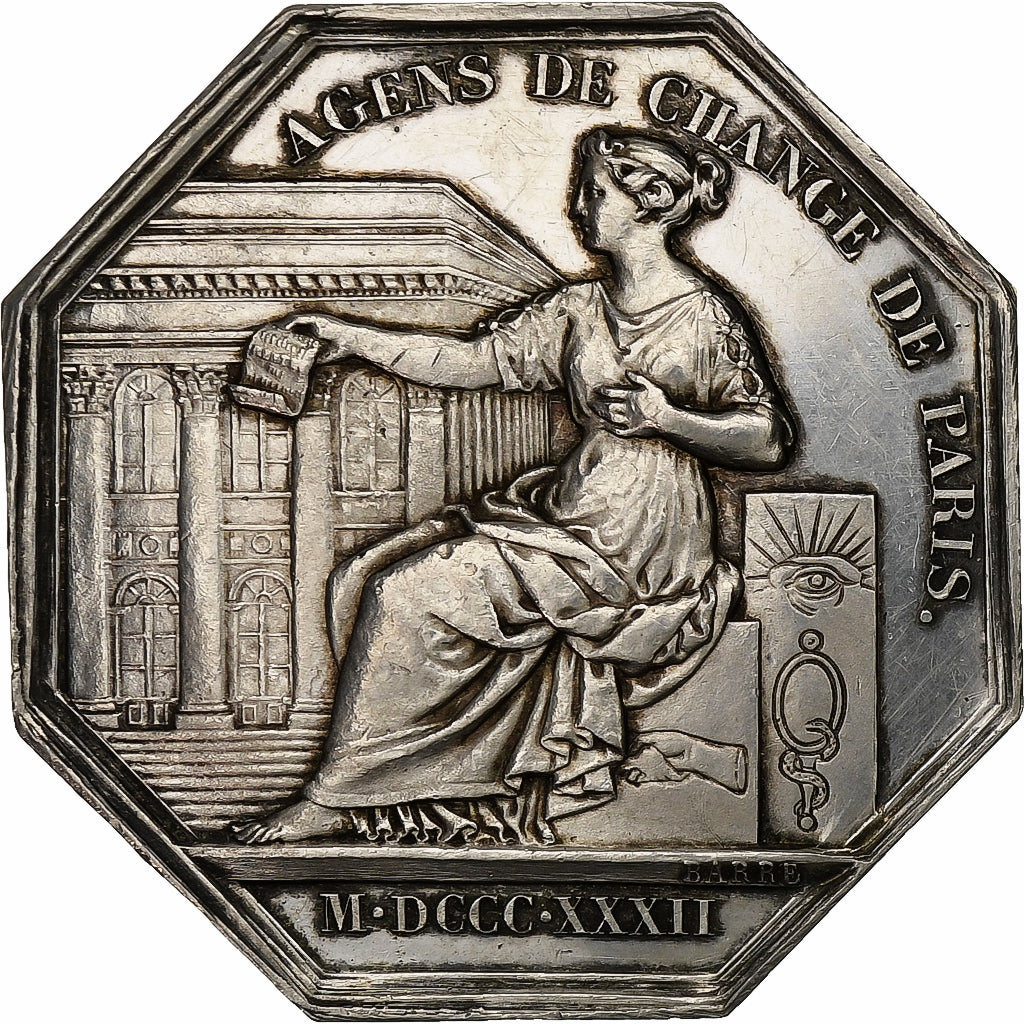 France, Jeton, Louis Philippe I, Agents de Change de Paris, 1832, Argent, SUP