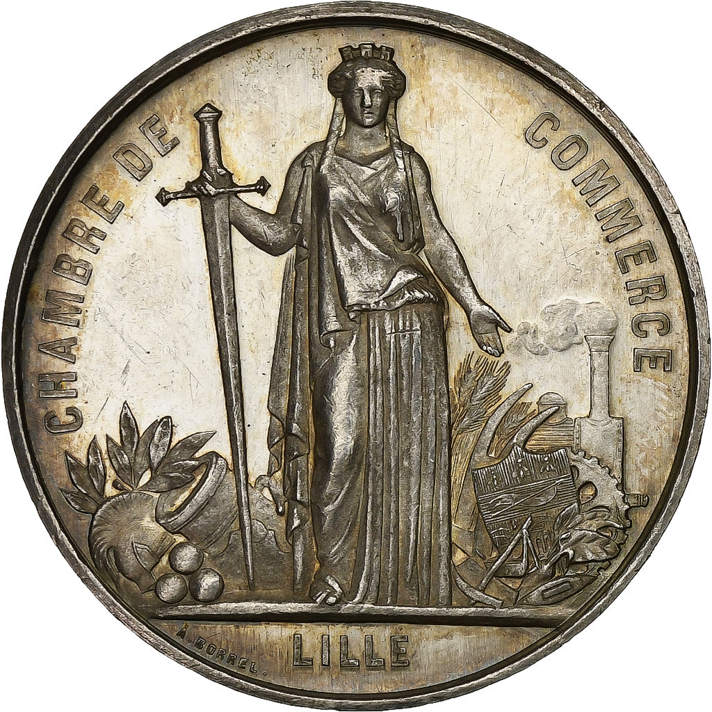 Frankreich, betaalpenning, Chambre de Commerce de Lille, Silber, Borrel, VZ+