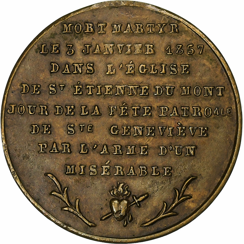 Frankreich, betaalpenning, Mort de Marie Dominique Auguste Sibour, 1857
