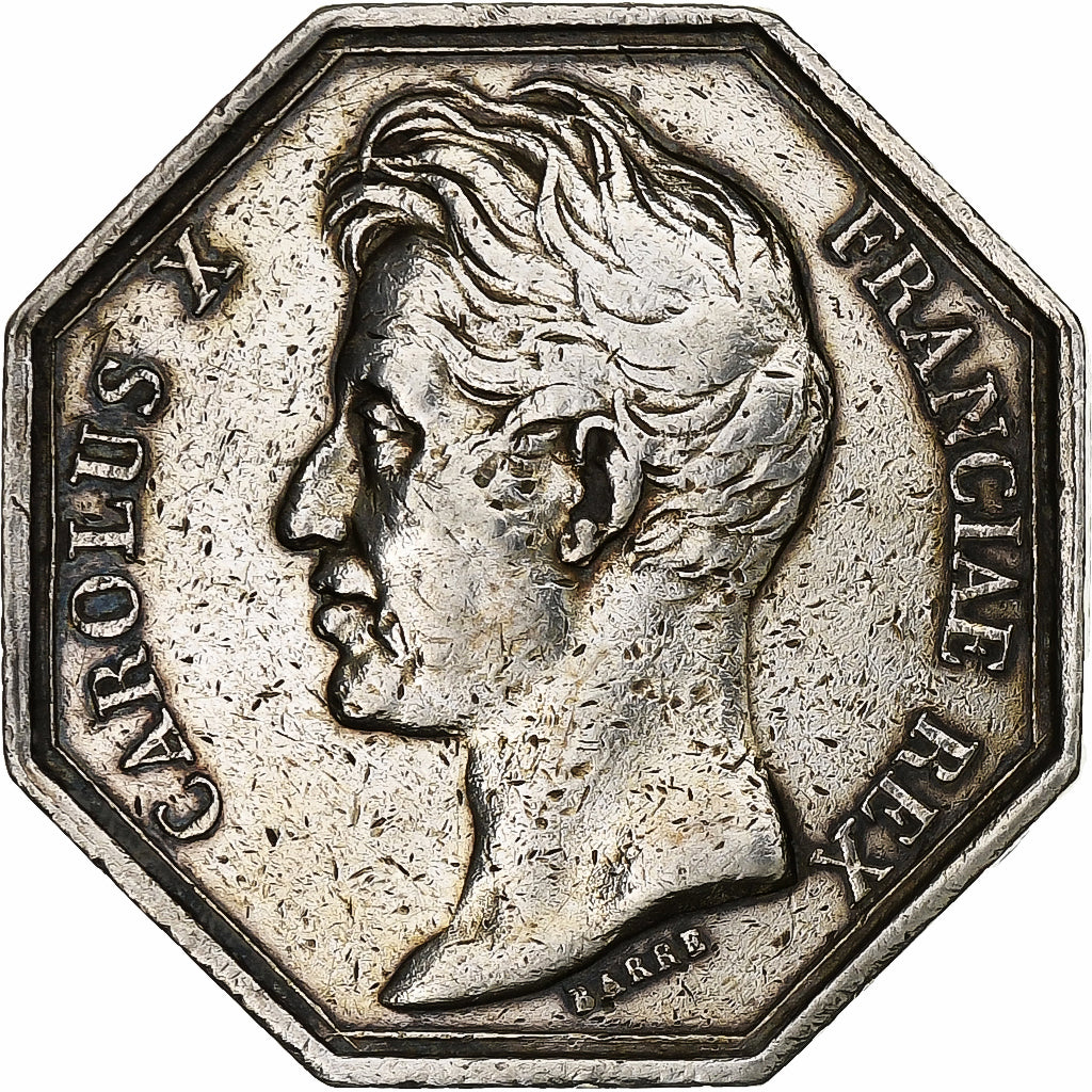 France, Token, Charles X, Chambre de Commerce de Bordeaux, 1826, Silver, Barre