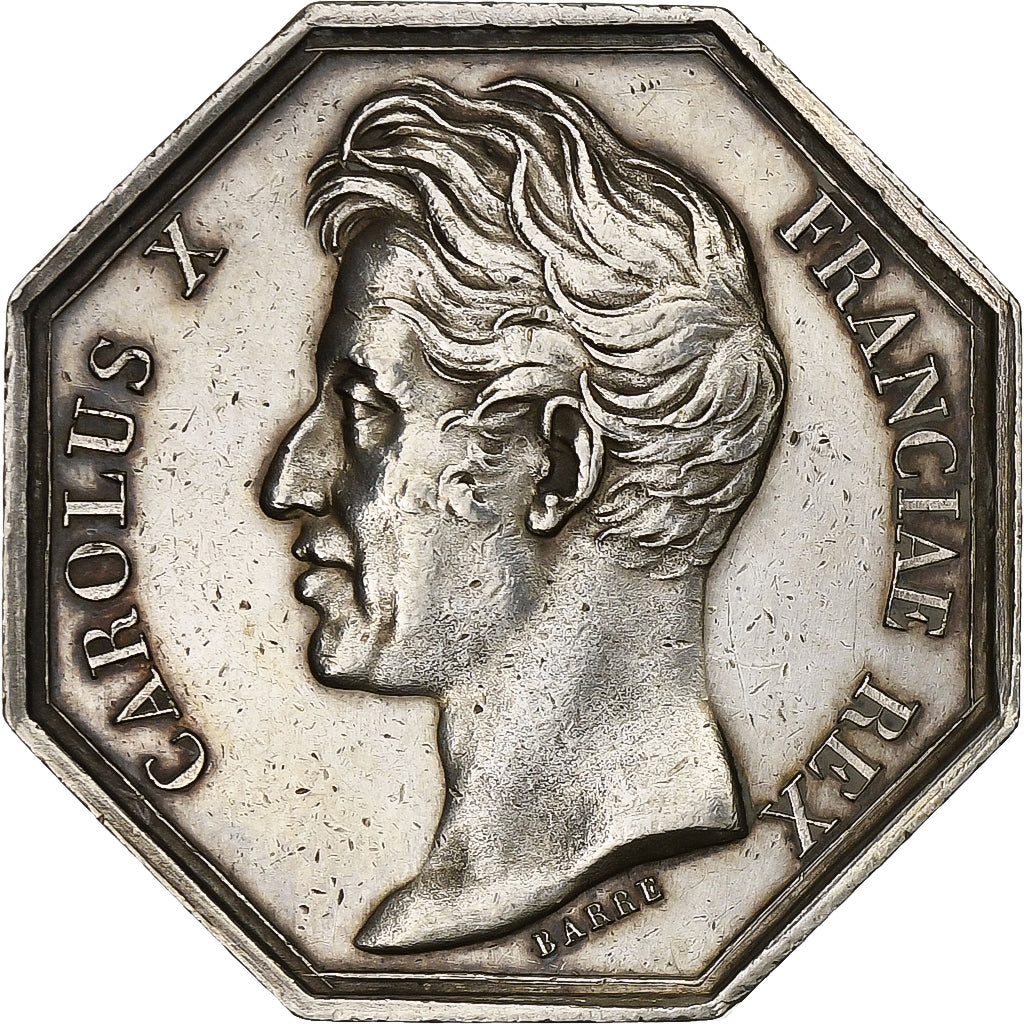 Francja, Token, Karol X, Chambre de Commerce de Bordeaux, 1826, Srebro, Barre