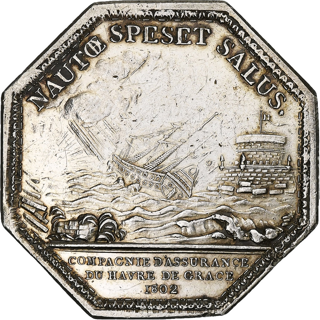 Frankreich, betaalpenning, Compagnie d’assurance du Havre, 1802, Silber, SS+