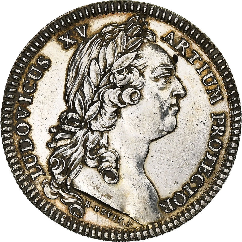France, Jeton, Louis XV, Etats de Bretagne, 1756, Argent, SUP, Refrappe