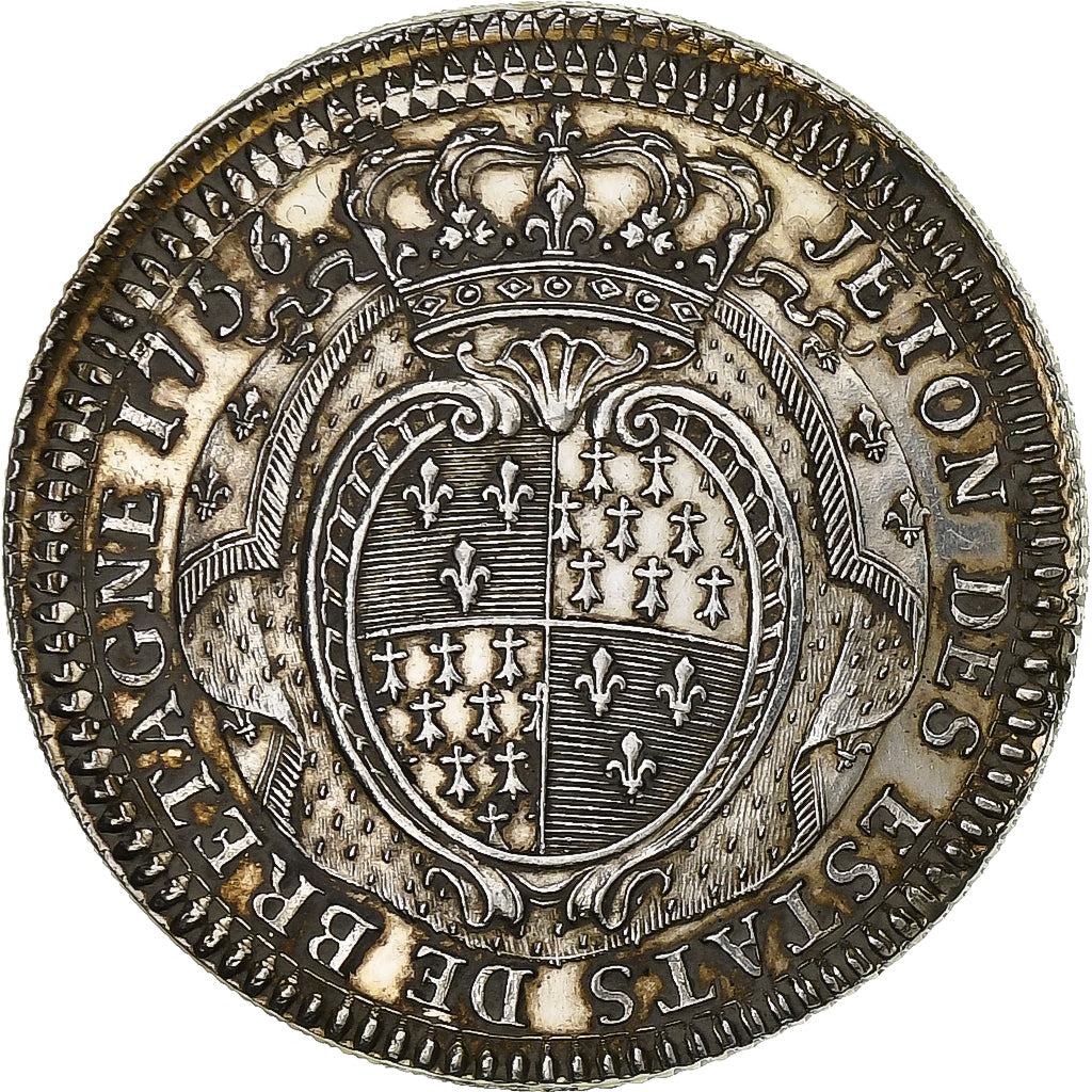 Frankreich, betaalpenning, Louis XV, Etats de Bretagne, 1756, Silber, Restrike