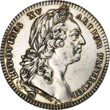 France, Token, Louis XV, Etats de Bretagne, 1756, Silver, Restrike, AU(55-58)