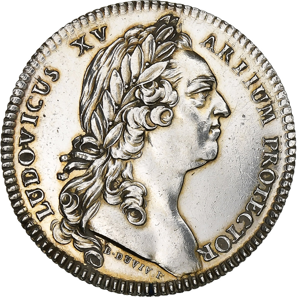 França, Token, Luís XV, Etats de Bretagne, 1756, Prata, Nova cunhagem