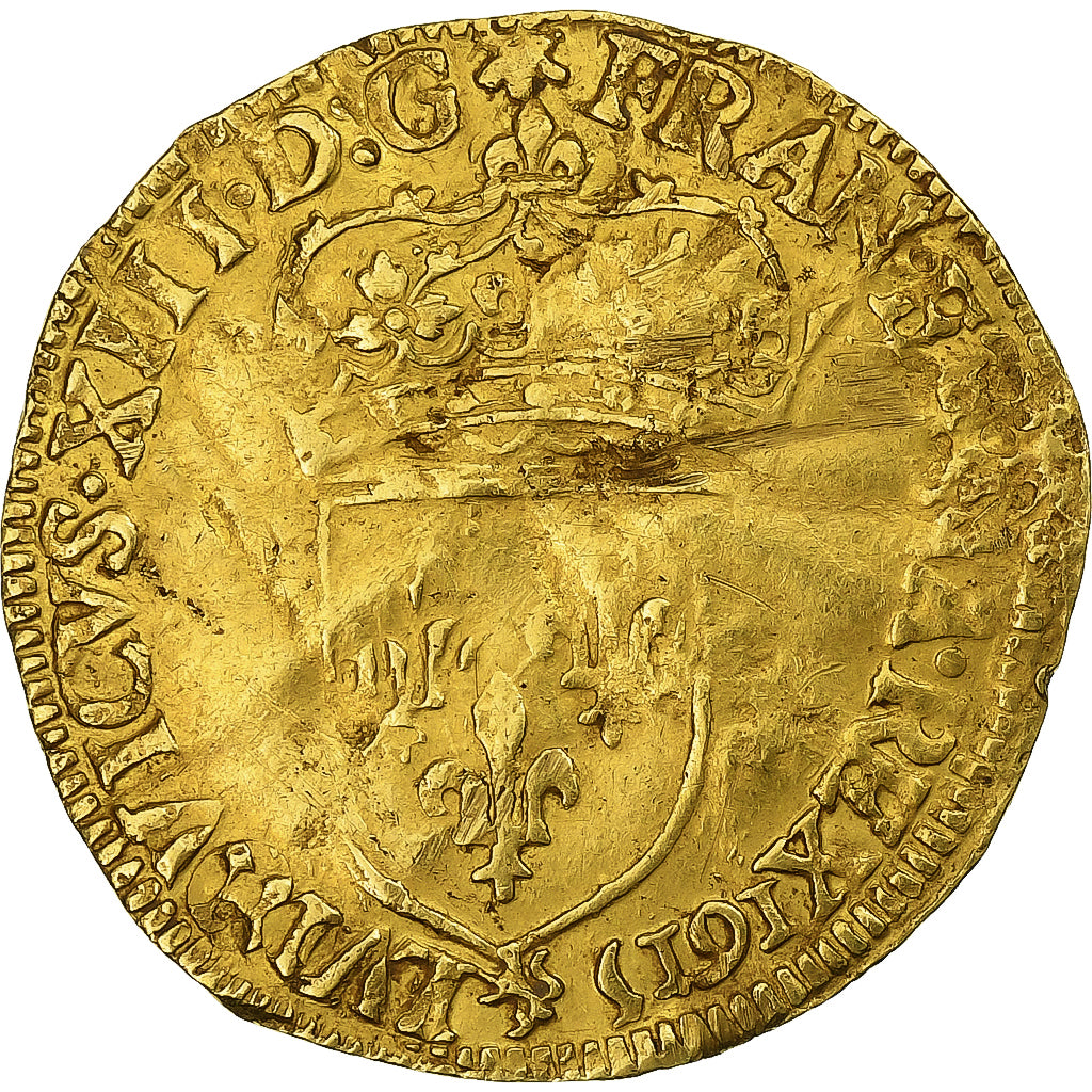 France, Louis XIII, Ecu d'or, 1615, Paris, Gold, VF(20-25), Gadoury:55