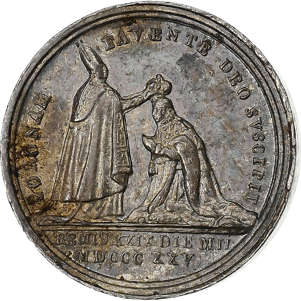 Francja, Quinaire, Karol X, Sacre à Reims, 1825, Srebro, Gayrard, AU(50-53)
