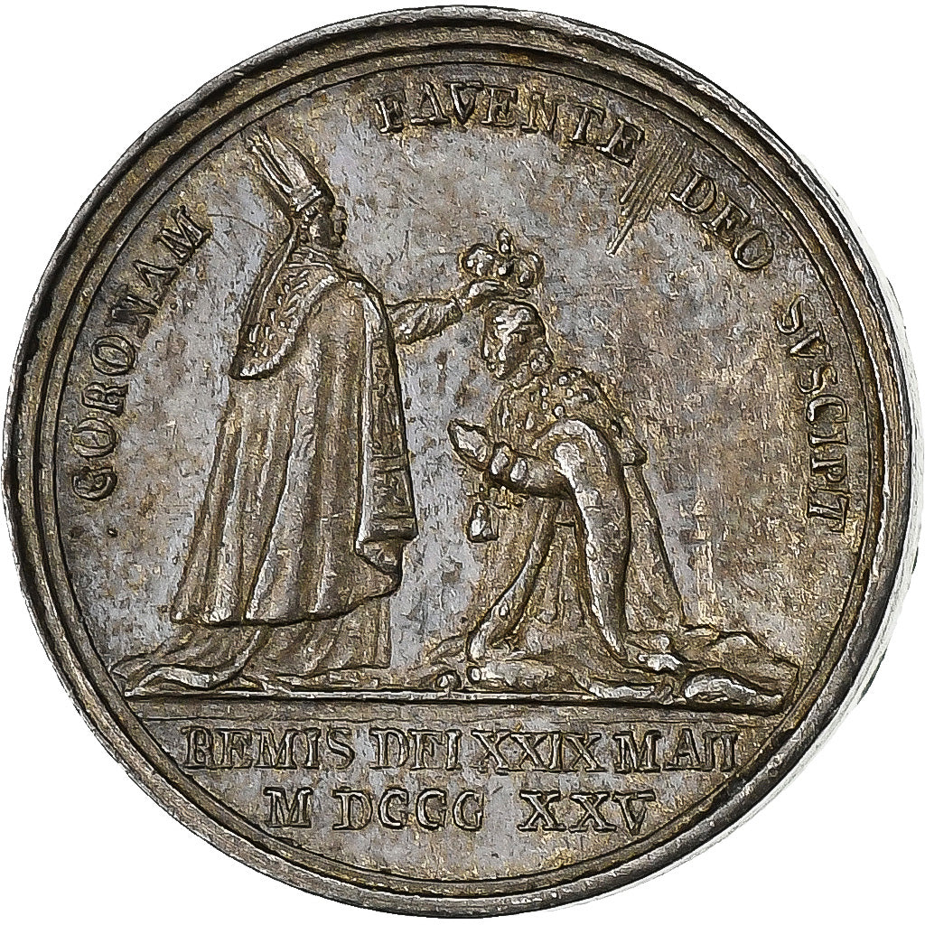 Francja, Quinaire, Karol X, Sacre à Reims, 1825, Srebro, Gayrard, EF(40-45)